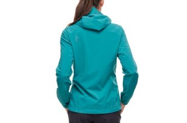 Image of Black Diamond FineLineStretch Womens Rain Shell Jacket, Evergreen, Small, APG3E8317SML1
