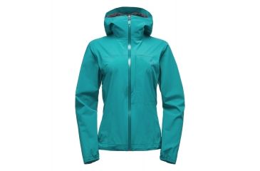 Image of Black Diamond FineLineStretch Womens Rain Shell Jacket, Evergreen, Small, APG3E8317SML1