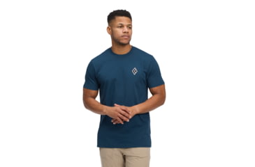 Image of Black Diamond Heritage Alpinist Short Sleeve Tee - Mens, Indigo, Small, AP7524674013SML1