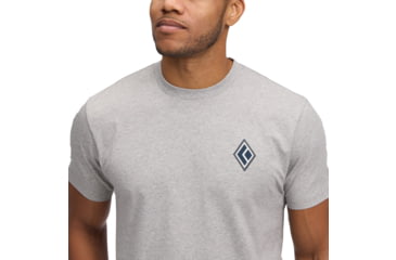 Image of Black Diamond Heritage Alpinist Short Sleeve Tee - Mens, Nickel Heather, Medium, AP7524671014MED1
