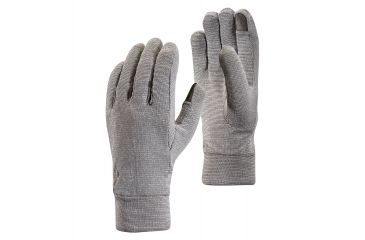 Image of Black Diamond LightWeight WoolTech Gloves, Slate, Extra Small, BD801047SLATXS-1