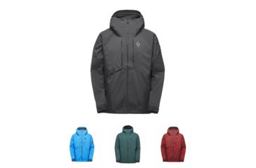 Image of Black Diamond Mission Shell Jacket - Men's, Black, Bluebird, Deep Forest, Red Oxide