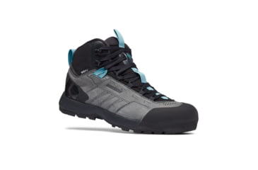 Image of Black Diamond Missn Leather Mid WP Approach Shoes - Womens, Steel Grey/Costal Blue, 8, BD58002793750801
