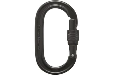 Image of Black Diamond Oval Screwgate Carabiner, Black, BD210084BLAKALL1