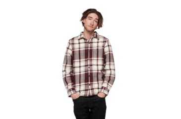 Image of Black Diamond Project Heavy Flannel - Mens, Burgundy/Off White Plaid, Medium, AP7440649517MED1