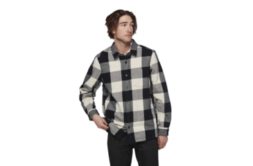 Image of Black Diamond Project Lined Flannel - Mens, Black/Off White Plaid, Large, AP7440659511LRG1