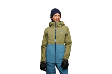 Image of Black Diamond Recon Stretch Ski Shell - Womens, Crag Green/Creek Blue, Medium, APE7O99525MED1