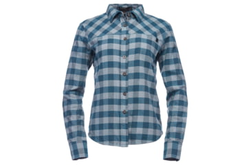 Image of Black Diamond Spotter LS Flannel Shirt - Womens, Arctic Blue-Ash Plaid, Extra Small, AP7530409090XSM1