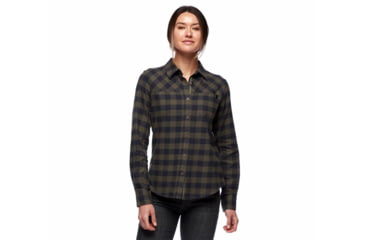 Image of Black Diamond Spotter LS Flannel Shirt - Womens, Tundra/Carbon Plaid, Extra Large, AP7530409240XLG1