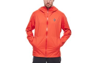 Image of Black Diamond Stormline Stretch Rain Shell Jacket - Mens, Hyper Red, Large, APCDT06002LRG1