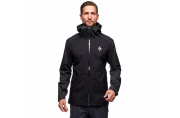 Image of Black Diamond Stormline Stretch Rain Shell - Mens, Black/Carbon, Small, APCDT09150SML1