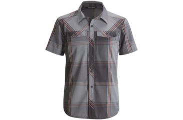 Image of Technician Short Sleeve Shirt - Mens-Nickel/Slate Plaid-Medium