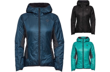Image of Black Diamond Vision Hybrid Hoody - Women's, Azurite, Black, Dark Patina