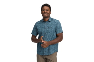 Image of Black Diamond Wingate Short Sleeve Shirt - Mens, Charcoal BD Glyphs, Large, AP7530119666LRG1