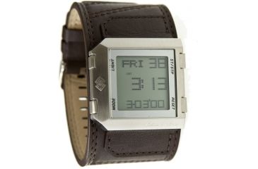 Image of Black Dice Cash Men's Watch - SS Case, Brown Leather Strap BLABD-004-02