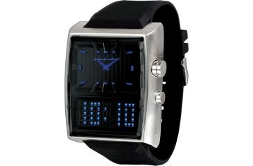 Image of Black Dice Duo Project Men's Watch - SS Case, Blue/Black Display BLABD-049-02
