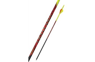 Image of Black Eagle Arrows Outlaw Fletched Crested Arrows - .005in 6 Pack - 400 - Fluorescent Yellow Crested, Black, Yellow, Red, 400 Spine Outl-Crested-0015
