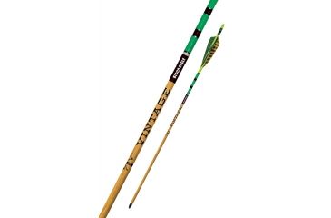 Image of Black Eagle Arrows Vintage Crested Feathers Green and Yellow - .005in 6 Pack - 350, Wood, Green, Yellow, 350 Spine Vintage-Crested-G-Y-0001