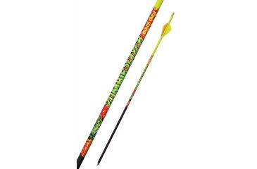 Image of Black Eagle Arrows Zombie Slayer Crested Arrows - .003in 6 Pack - 350, Black, Yellow, Orange, 350 Spine Zomb-Crested-Fletch-0014