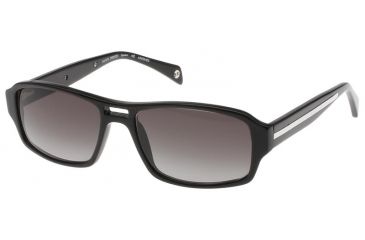 Image of Black Forever 621 Sunglasses - Shiny Black Frames-Silver Trim-Grey Gradient Lenses