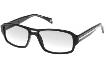 Image of Black Forever BK621 Prescription Eyeglasses - Shiny Black Silver Trim