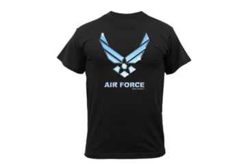 Image of Black Ink Black Air Force T-Shirt, Mens, Black, Small, 80255-513