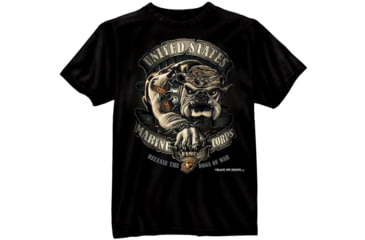 Image of Black Ink Black Ink U.S.M.C. Bulldog T-Shirt, Black, Small, 80330-061