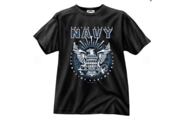Image of Black Ink Navy Emblem T-Shirt, Mens, Black, Large, 80210-033