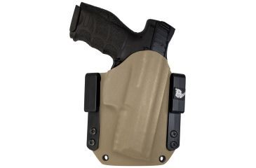 Image of Black Rhino Concealment Tactical Carrier OWB Holster System w/ Light Holster - FN, Model FNS 9 Compact, Left Handed Shooter, Cant 0 Degrees, Desert Tan, 191204306163