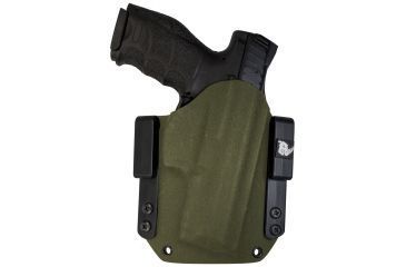 Image of Black Rhino Concealment Tactical Carrier OWB Holster System w/ Light Holster - FN, Model FNS 9 Compact, Left Handed Shooter, Cant 0 Degrees, Olive Drab, 191204306293