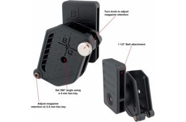 Image of Black Scorpion Outdoor Gear Competition OWB Belt Pistol Magazine Pouch, RH, 2XL,  Black, CO17-BTXXLBK-MPGMBK-HO2011BK