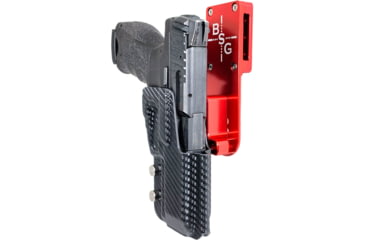 Image of Black Scorpion Outdoor Gear Heckler &amp; Koch VP9 Pro Heavy Duty Competition Holster, Right Hand, Red Shell / Carbon Fiber, HCD2-USPSABS-VP9CFRH