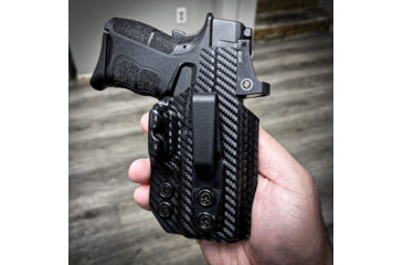 Image of Black Scorpion Outdoor Gear IWB Belt Wing Tuckable Holster, Mossberg MC2sc, Right Hand, Carbon Fiber, HC23-IWBTUCK-MC2SC-CFRH