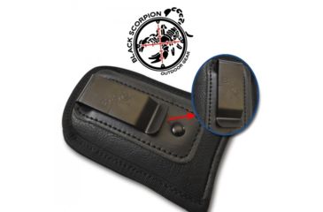 Image of Black Scorpion Outdoor Gear IWB Concealment Magazine Pouch - Single Pistol - Magazine Holder, Black, Fits Most Single Stack 1911 45 cal / .40 / 9mm. Fi, MP05-POLY-N1BK