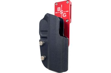Image of Black Scorpion Outdoor Gear Pro Heavy Duty Competition Holster, Right Hand, SIG Sauer P320, 3.9 - 5in Barrel, 1.5 - 1.75in Belts, Kydex/ 6066 Aluminum, Black/Red, HCD2-USPSABS-P320X5CBKRH