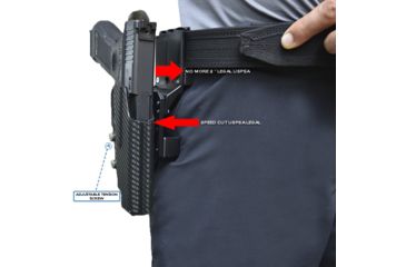 Image of Black Scorpion Outdoor Gear Pro USPSA Competition Holster, Right Hand, Canik TP9 SFx, 5.2in Barrel, 1.5 - 1.75in Belts, Kydex, Carbon Fiber, HC04-USPSA-TP9SFXCFRH