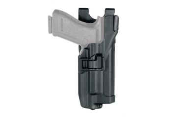 Image of BlackHawk BHP Level 3 Serpa Light Bearing Duty Holster Basket Weave Black Left Hand For 1911 Government Style With Or Without Rails