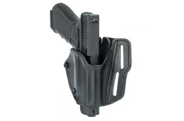 Image of BlackHawk Grip Break Leather Holster for Glock 17/19/22/23/31/32, Right, Black 421903BK-R