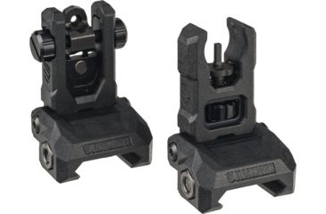 Image of BlackHawk Hybrid Folding Top Mounted Deployable Front and Rear Sight, Black, 71BU05BK