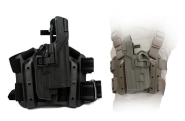 Image of BlackHawk Level 3 SERPA Light Bearing Holster, Black, Foliage Green