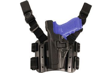 Image of Blackhawk SERPA Tactical Level 3 Thigh Holster, Black, Left Hand, Full Size USP, 430614BK-L