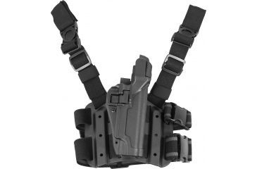 Image of Blackhawk SERPA Tactical Level 3 Thigh Holster, Black, Right Hand, 1911 Govt &amp; Clones, 430603BK-R
