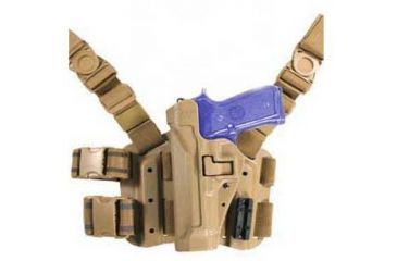 Image of BlackHawk SERPA Right Hand USMC Medallion Thigh Holster, Coyote Tan, Beretta 92/96
