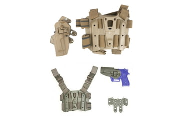 Image of BlackHawk S.T.R.I.K.E. SERPA Combo Kit - Shoulder &amp; Drop-Leg Holster for Beretta M9/92/96 ONLY, Coyote Tan, Foliage Green