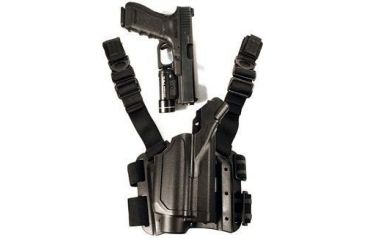 Image of BlackHawk 430200BK-R Level 2 Light Bearing Tactical Holster for Pistols with M-3 / M-6 - TRL-1 / TRL-2 Lights