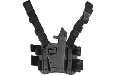 Image of Blackhawk SERPA Tactical Level 3 Thigh Holster, Black, Right Hand, Sig 220/226/228/229