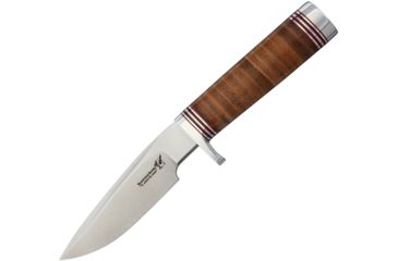 Image of Blackjack Classic Model 124 Stacked Fixed Blade Knife, 7in, A2 Tool Steel, Drop Point, Stacked Leather Handle BCB124L