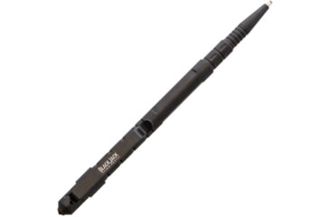 Image of Blackjack Slimline Tactical Pen, 5.25in, Aluminum, Finish Matte, Black, Screw Off Cap, Twist Open, Medium Point Black Ink, Blunt Defense Tip, Pocket Clip, Black, EM2098-1511A2-01-3