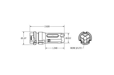 Image of Blackout Defense Keymo Hybrid Flash Hider/Comp, 1/2-28, Black, 14412