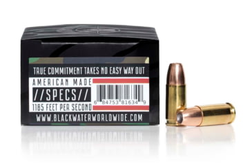 Image of Blackwater Ammunition Defense Grade 9mm 9mm 115 Grain Jacketed Hollow Point Brass Cased Centerfire Pistol Ammo, 20 Round, BWA-5007